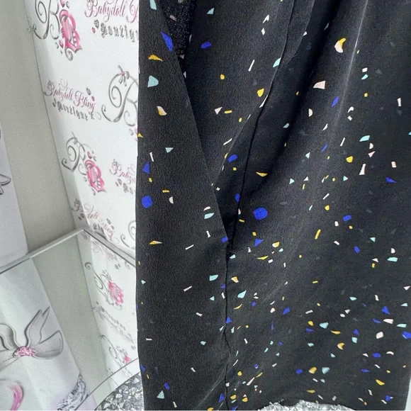 Wilfred romper 100% silk spotted dots Black Dress with Multicolor Speckles - Picture 4 of 9